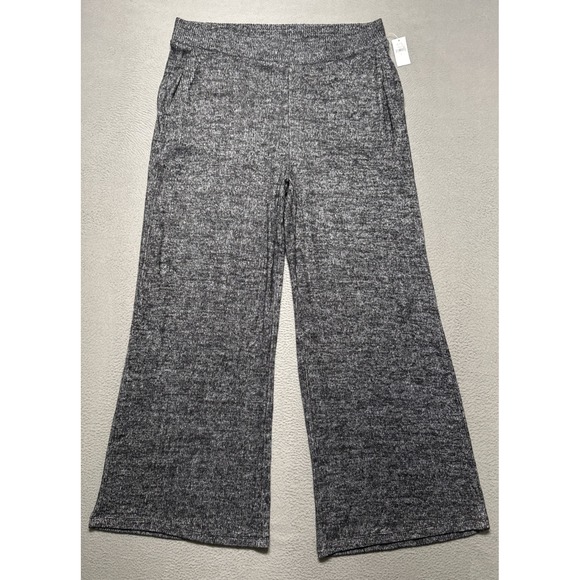 GAP Pants - Gap Womens Wide Leg Bottom Knit Pants Large (34x29) Gray Pockets Athleisure Boho